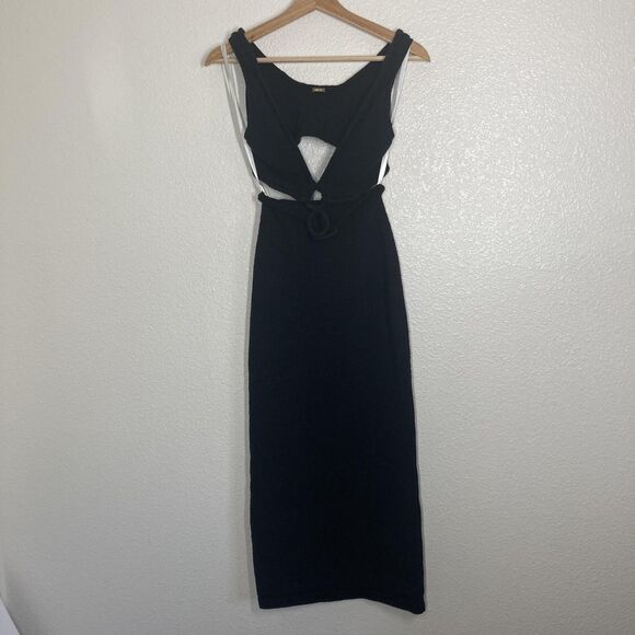 Cult Gaia Mert Dress Womens Small Black Knit Cutout Ring Bodycon Sleeveless - Picture 7 of 16